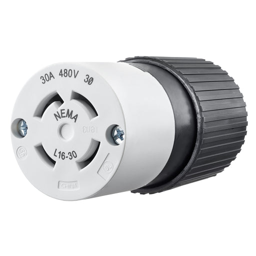 Bryant Locking Connector 30A 3PH 480V L16-30R Black And White (71630NC)