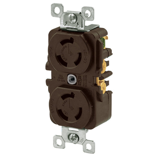 Bryant Locking Duplex Receptacle 15A 250V L6-15R Brown (70615DR)