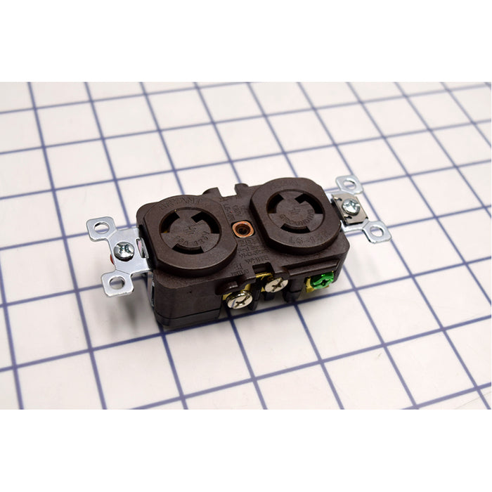 Bryant Locking Duplex Receptacle 15A 125V L5-15R Brown (4700DR)