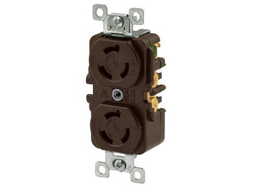 Bryant Locking Duplex Receptacle 15A 250V L6-15R Brown (70615DR)