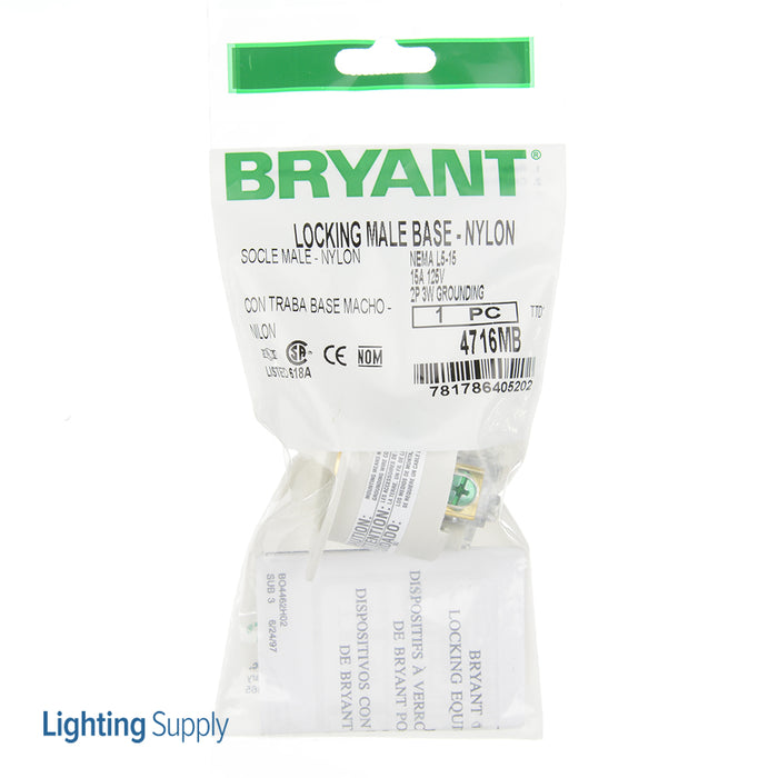 Bryant Locking Flanged Inlet 15A 125V L5-15P White (4716MB)