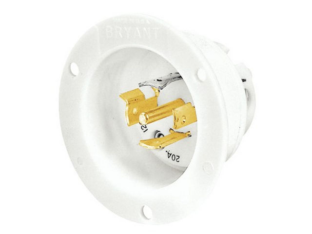 Bryant Locking Flanged Inlet 20A 120/208V L21-20P White (72120MB)