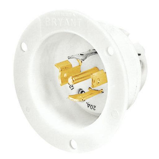 Bryant Locking Flanged Inlet 20A 120/208V L21-20P White (72120MB)