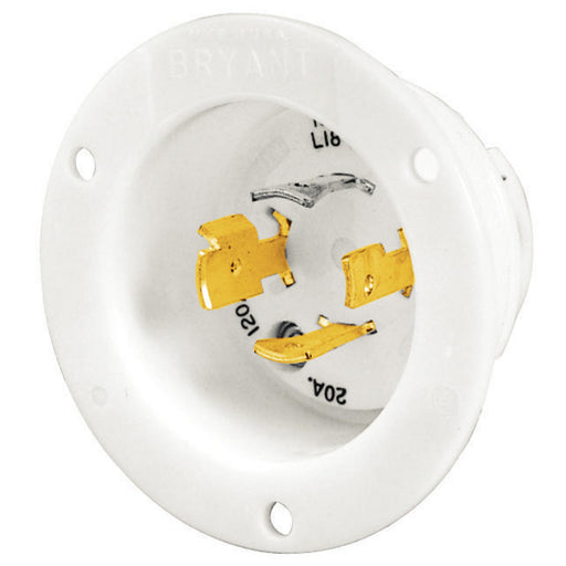 Bryant Locking Flanged Inlet 20A 347/600V L20-20P White (72020MB)