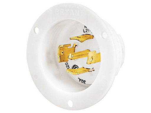 Bryant Locking Flanged Inlet 30A 347/600V L23-30P White (72330MB)