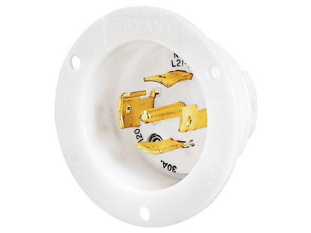 Bryant Locking Flanged Inlet 30A 347/600V L23-30P White (72330MB)