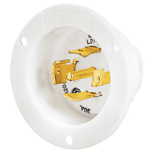 Bryant Locking Flanged Inlet 30A 347/600V L23-30P White (72330MB)