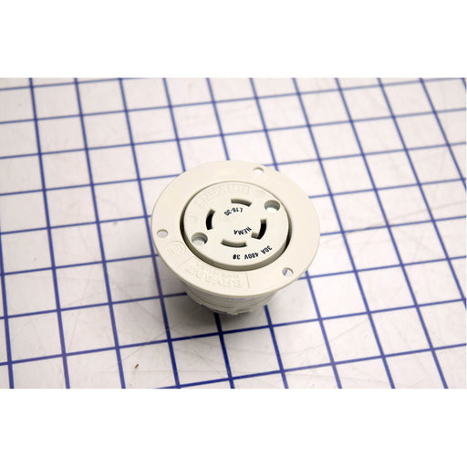 Bryant Locking Flanged Receptacle 30A 3PH 480V L16-30R White (71630ER)