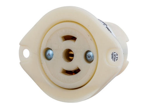Bryant Locking Flanged Receptacle Midget 15A 125V ML-2R HBL (7596ERM)