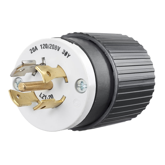 Bryant Locking Plug 20A 120/208V L21-20P Black And White (72120NP)