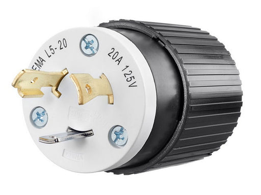 Bryant Locking Plug 20A 125V L5-20P Black And White CN (70520NPC)