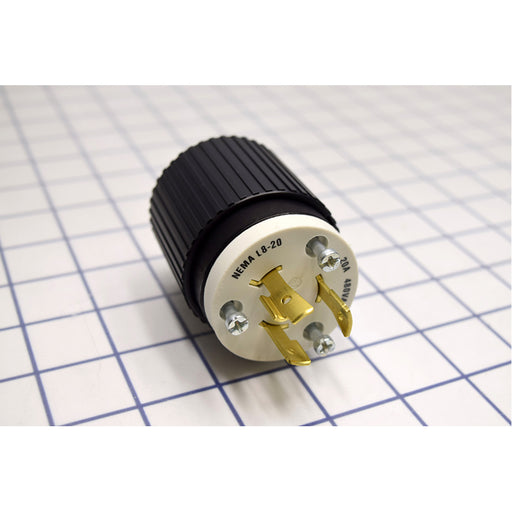 Bryant Locking Plug 20A 480V L8-20P Black And White (70820NP)