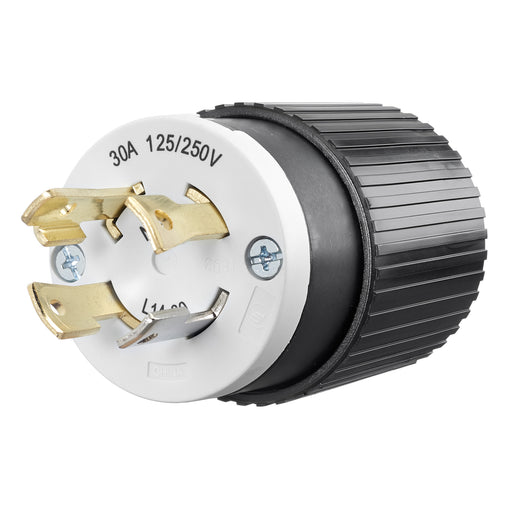 Bryant Locking Plug 30A 125/250V L14-30P Black And White (71430NP)