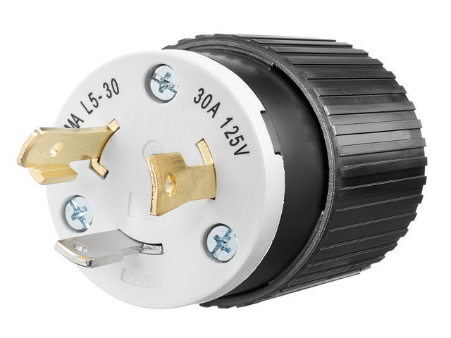 Bryant Locking Plug 30A 125V L5-30P Black And White CN (70530NPC)
