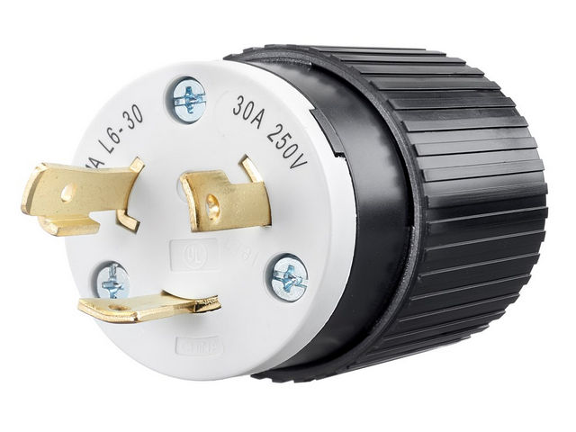 Bryant Locking Plug 30A 250V L6-30P Black And White (70630NPC)