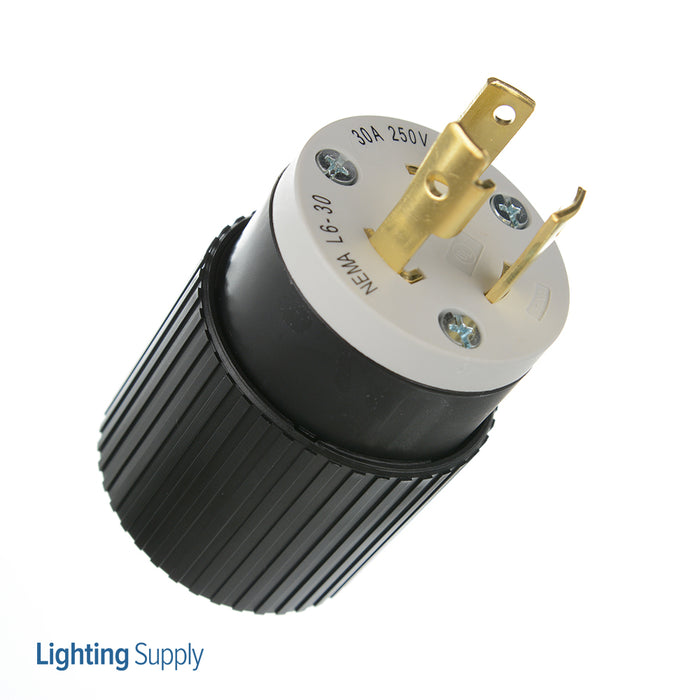 Bryant Locking Plug 30A 250V L6-30P Black And White CN (70630NP)