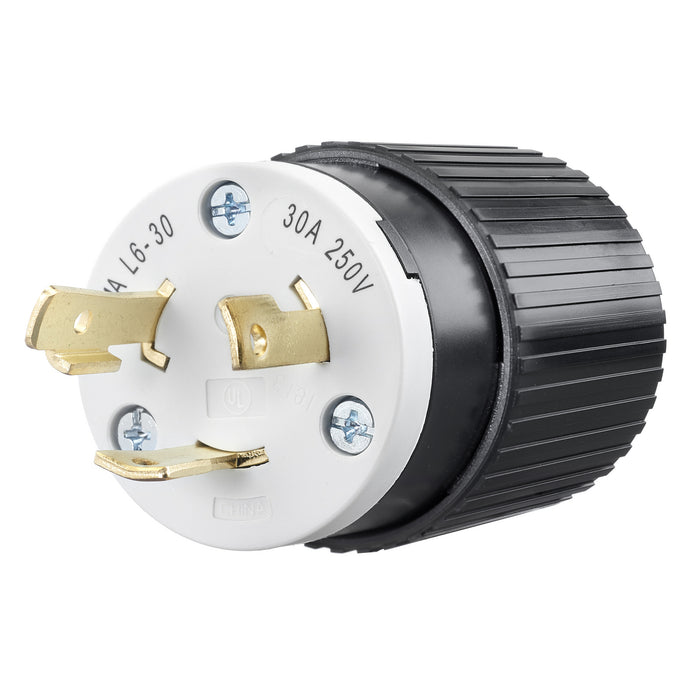 Bryant Locking Plug 30A 250V L6-30P Black And White CN (70630NP)