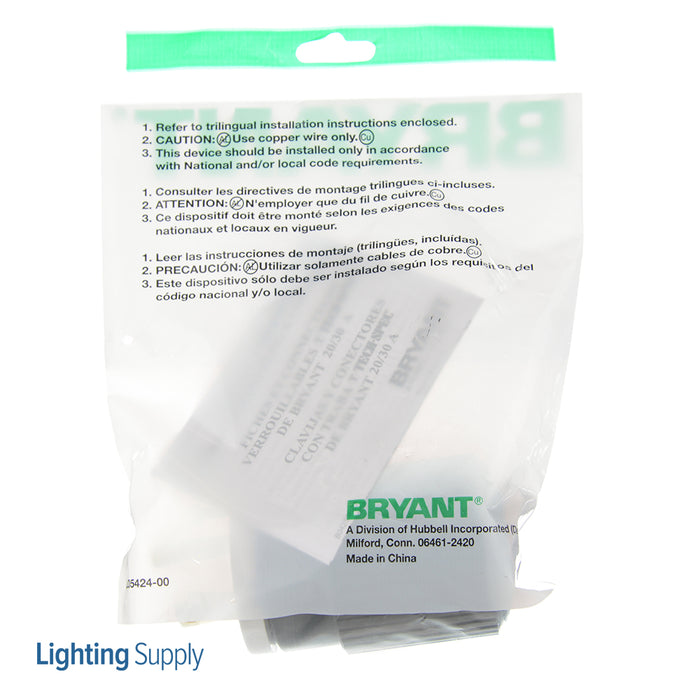 Bryant Locking Plug 30A 3PH 250V L15-30P Black And White (71530NP)