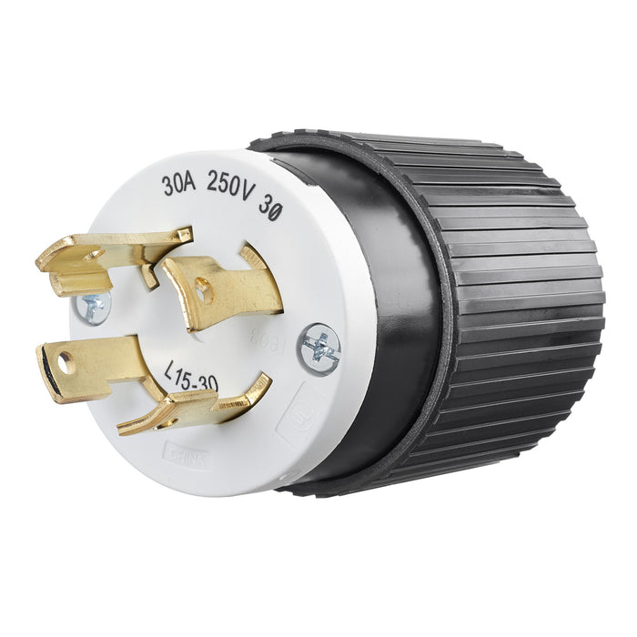 Bryant Locking Plug 30A 3PH 250V L15-30P Black And White (71530NP)