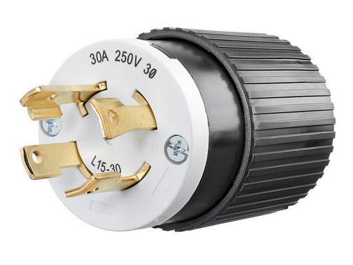Bryant Locking Plug 30A 3PH 250V L15-30P Black And White CN (71530NPC)