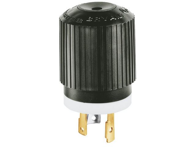 Bryant Locking Plug 30A 480V L8-30P Black And White (70830NP)