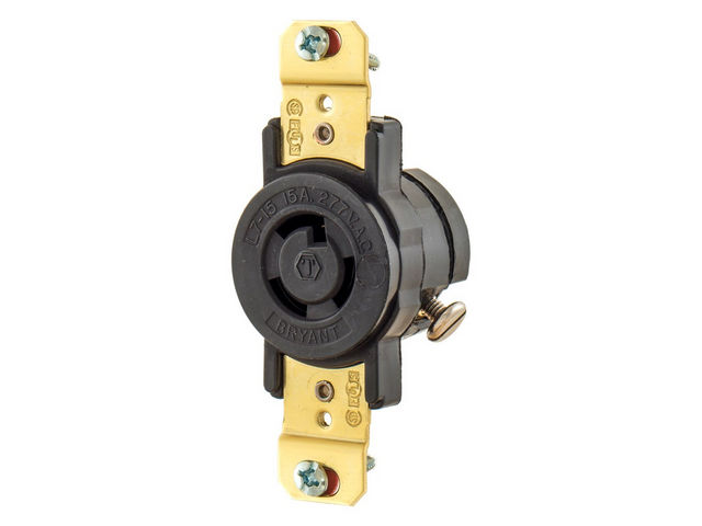 Bryant Locking Receptacle 15A 277V L7-15R With Cover (4761)