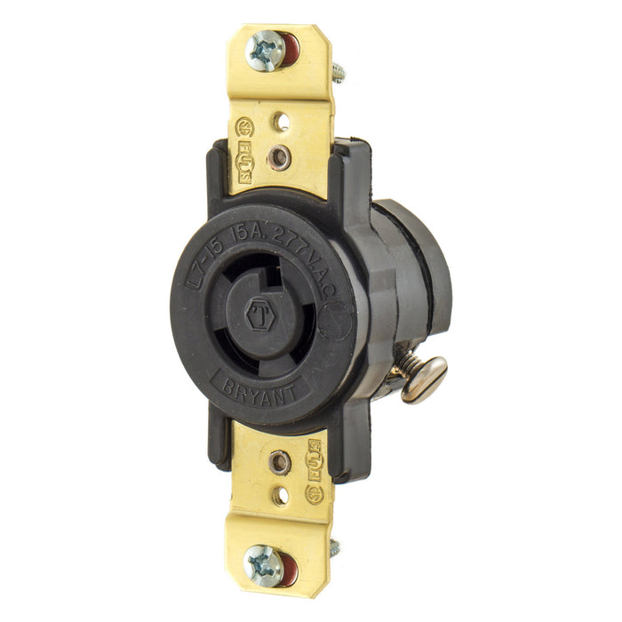 Bryant Locking Receptacle 15A 277V L7-15R With Cover (4761)