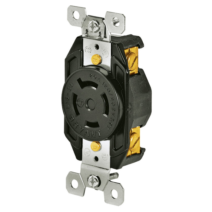 Bryant Locking Receptacle 20A 120/208V L18-20R Black (71820FR)
