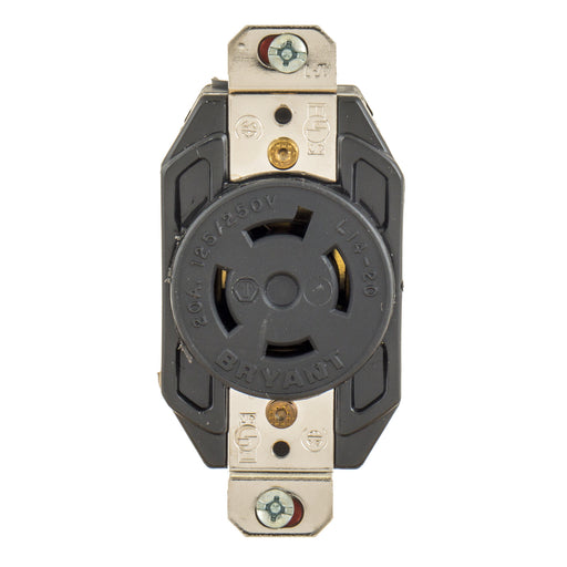 Bryant Locking Receptacle 20A 125/250V L14-20R Black (71420FR)
