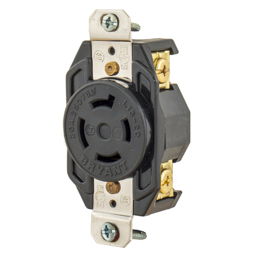 Bryant Locking Receptacle 20A 3PH 250V L15-20R Black (71520FR)