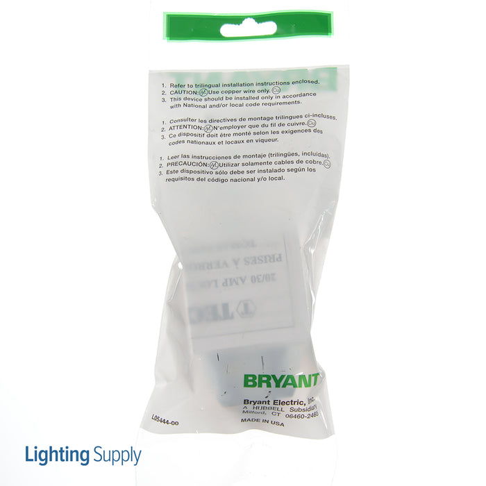 Bryant Locking Receptacle 30A 250V L6-30R Black (70630FR)