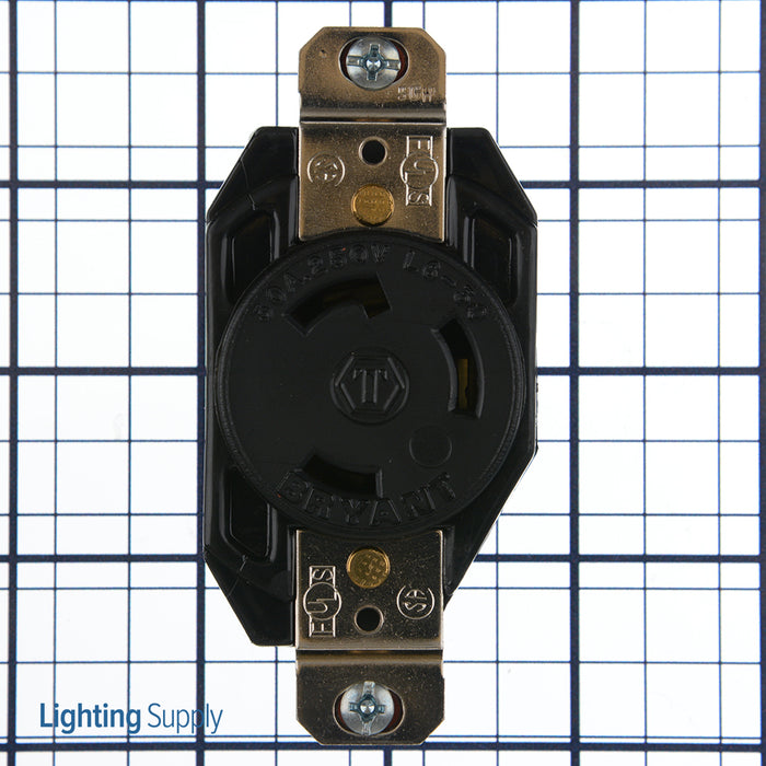 Bryant Locking Receptacle 30A 250V L6-30R Black (70630FR)
