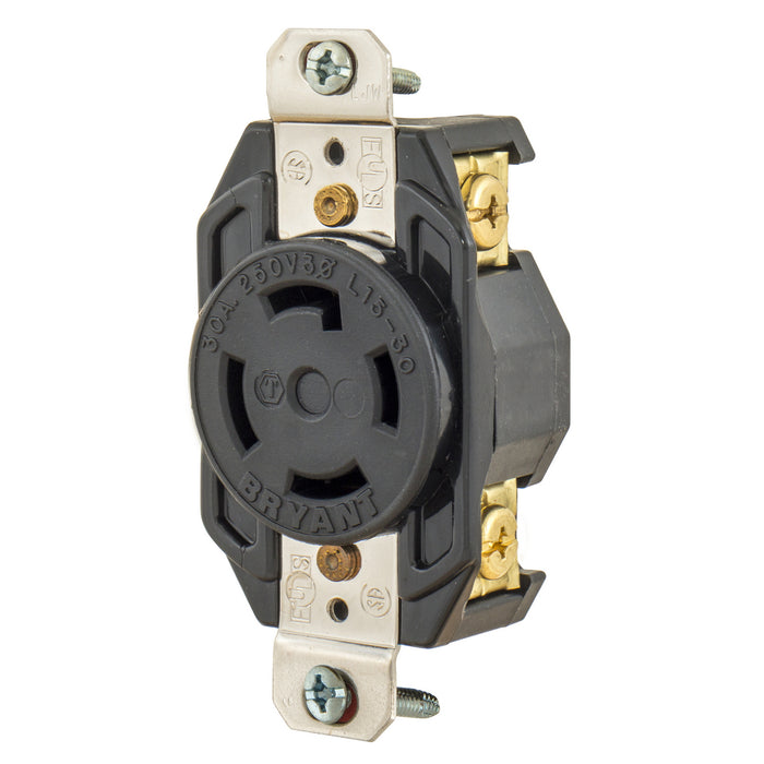 Bryant Locking Receptacle 30A 3PH 250V L15-30R Black (71530FR)