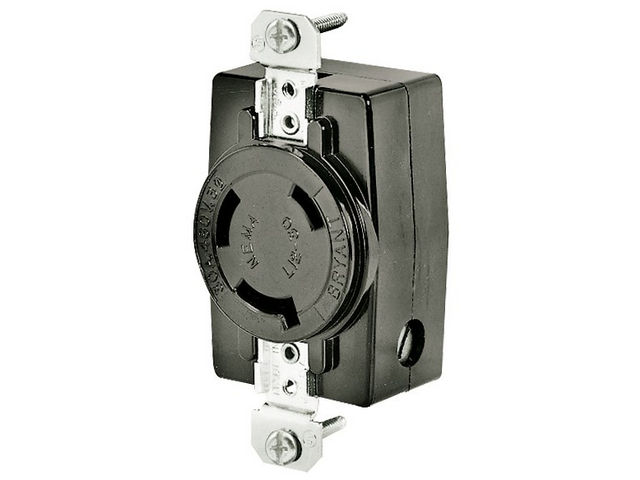 Bryant Locking Receptacle 30A 3PH 480V L12-30R Black (71230FR)