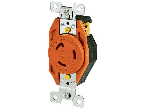 Bryant Locking Receptacle Isolated Ground 30A 125V L5-30R Black (70530IG)