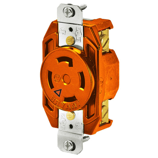 Bryant Locking Receptacle IG 30A 3PH 250V L15-30R Orange (71530IG)