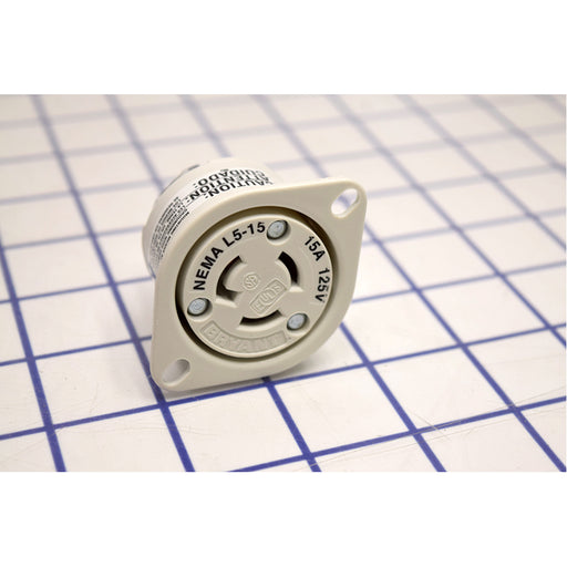 Bryant Locking Single Receptacle 15A 125V L5-15R White (4715ER)