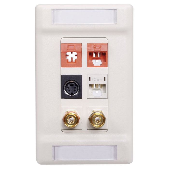 Bryant Plate 1-Gang Cover Loads Up To 6-Port Label Field White (IFP126W)