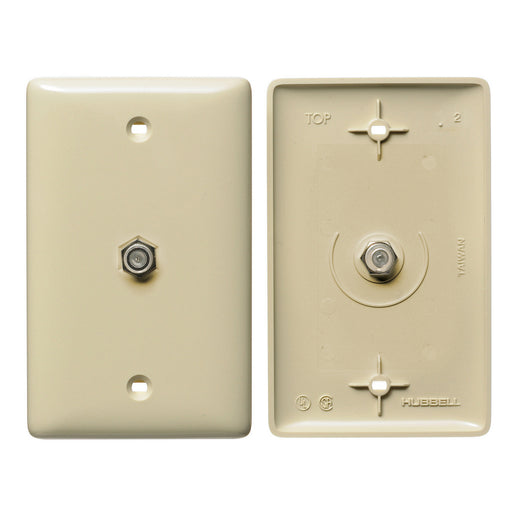 Bryant Plate 1-Gang With F-Type Connector Ivory (NS750I)