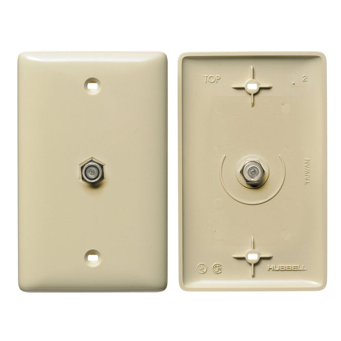 Bryant Plate 1-Gang With F-Type Connector Ivory (NS750I)