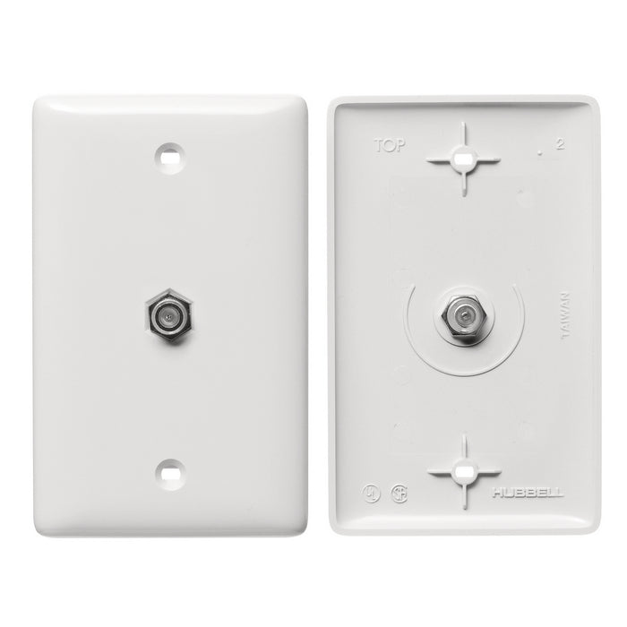 Bryant Plate 1-Gang With F-Type Connector White (NS750W)