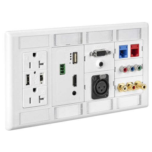 Bryant Plate 4-Gang 1 Decorator 3 iStation Frame 3-Unit Gray (IMFP1D3GY)