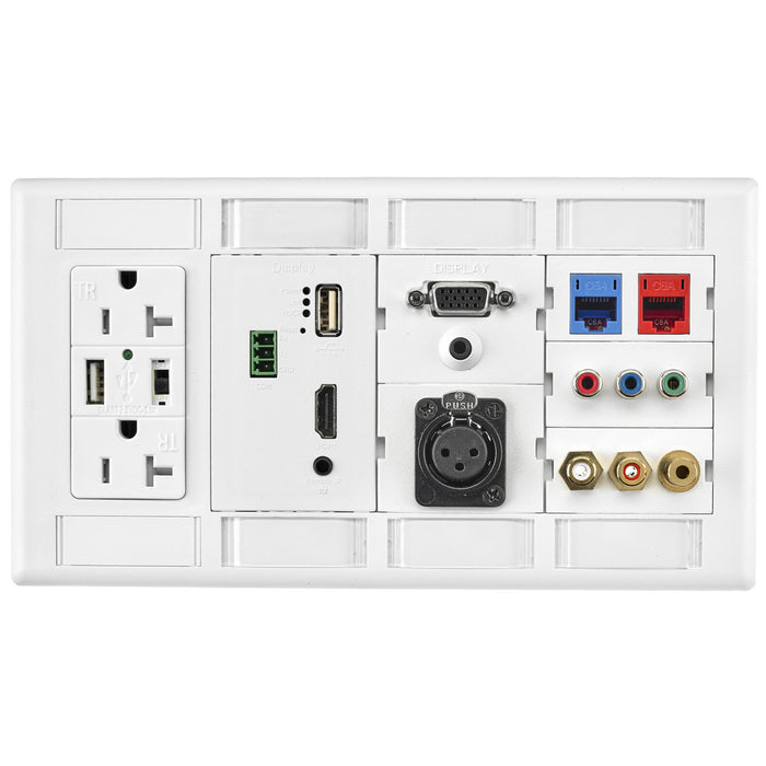 Bryant Plate 4-Gang 1 Decorator 3 iStation Frame 3-Unit White (IMFP1D3W)