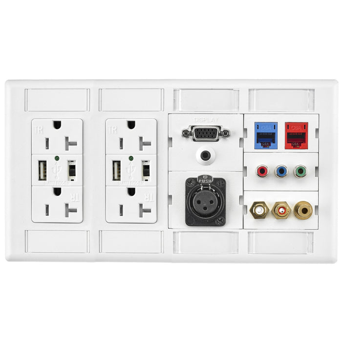 Bryant Plate 4-Gang 2 Decorator 2 iStation Frame 3-Unit Office White (IMFP2D2OW)
