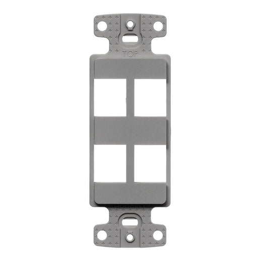 Bryant Plate Decorator Keystone Frame 4-Port Gray (NS614GY)