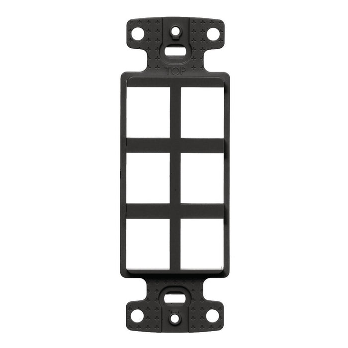 Bryant Plate Decorator Keystone Frame 6-Port Black (NS616BK)
