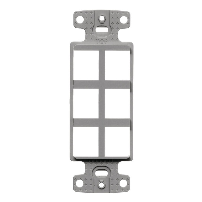 Bryant Plate Decorator Keystone Frame 6-Port Gray (NS616GY)