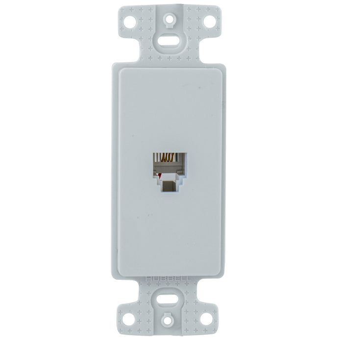 Bryant Plate Frame With Jack 6 Position 4-Conductor Screw Terminal White (NS770W)