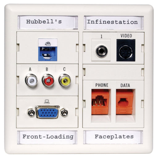 Bryant Plate iStation Module Frame 2-Gang 6U Office White (IMF2OW)