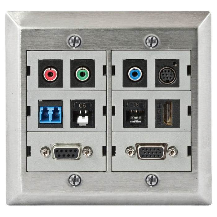 Bryant Plate iStation Module Frame 2-Gang 6-Unit Stainless Steel (IMSS2)